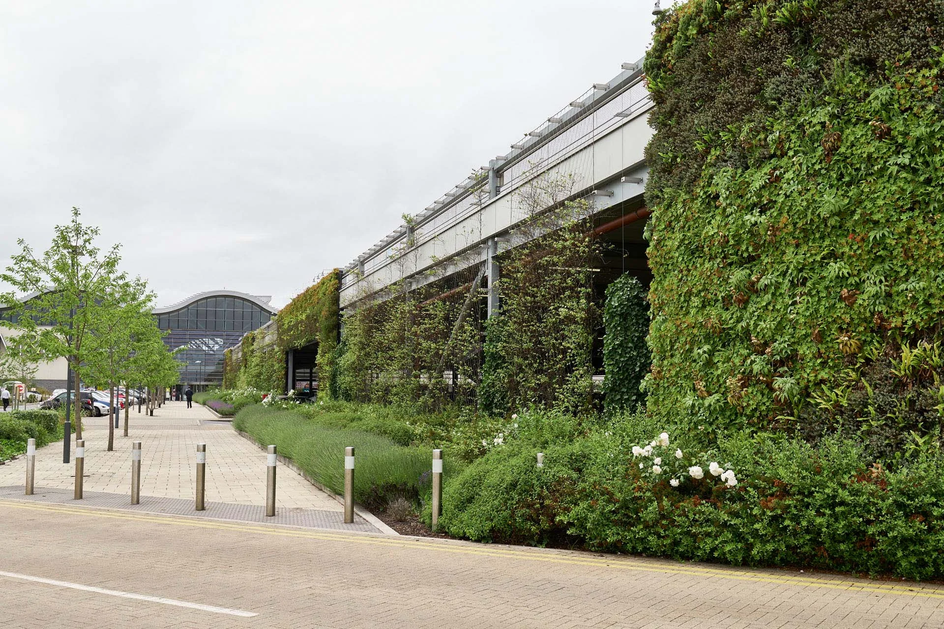 Jakob Rope Systems Cheshire Oaks parking greening with Webnet and cables Jakob Rope Systems Cheshire Oaks parking greening with Webnet and cables