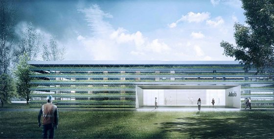Visualisation of the facade of the new Jakob factory in Saigon
